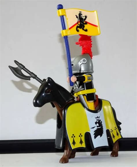 PLAYMOBIL LE CHEVALIER Dragon Noir Cheval Armes Moyen Age