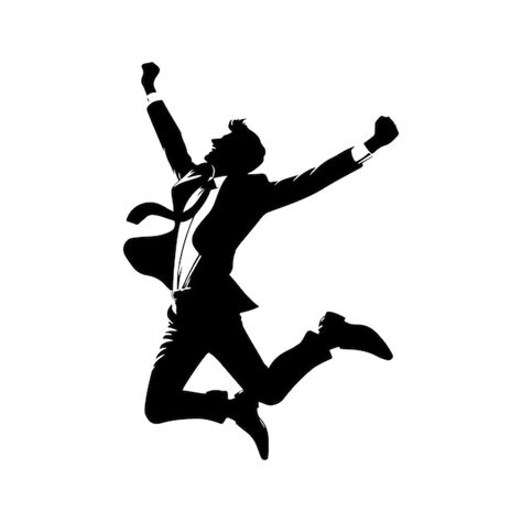 Premium Vector Business Man Jumping Pose Silhouette Vector