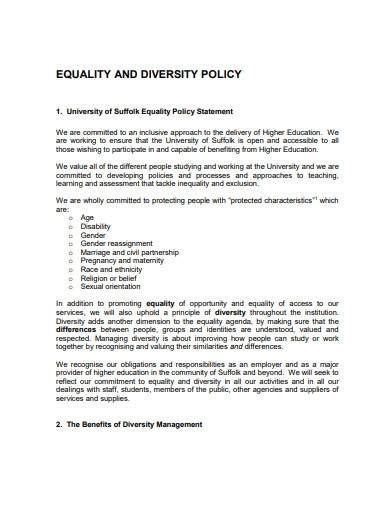 Free 10 Charity Equality And Diversity Policy Samples And Templates In Ms Word Pdf