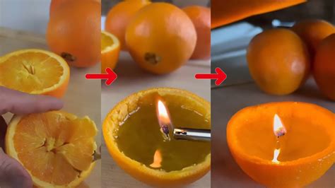Como Fazer Vela Caseira Simples - Como fazer uma vela caseira cítrica natural usando a casca de uma ...