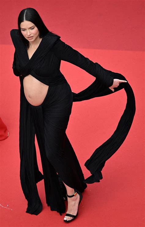 Adriana Lima Makes A Fashion Statement With Her Baby Bump In A Black