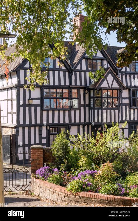 Historic Timber Framed Buildings In Ledbury Herefordshire England Uk