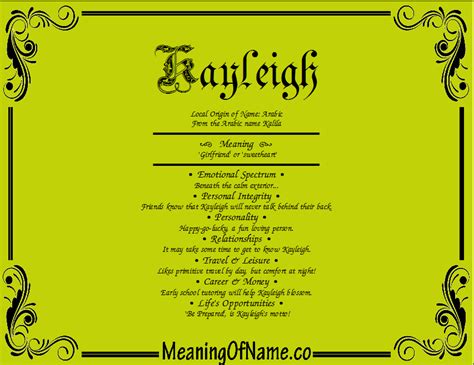 Kayleigh Meaning Of Name