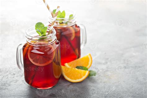 Summer Sangria In Mason Jar 15752838 Stock Photo At Vecteezy