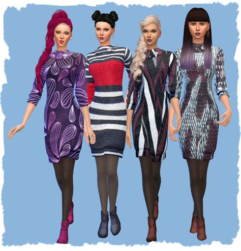 Knitted Dress Season By Chalipo Sims 4 Female Clothes