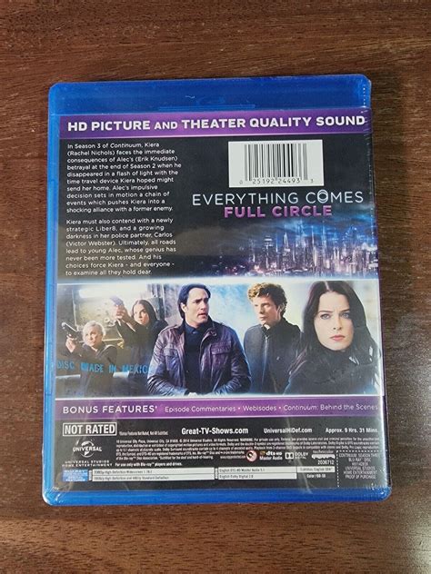 Continuum Season 3 Three Blu Ray NEW SEALED Rare OOP FREE