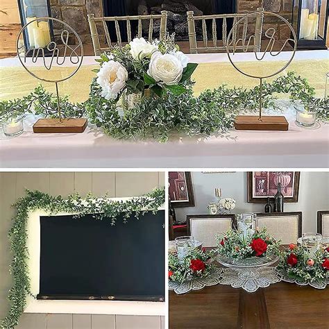 Pcs Faux Eucalyptus Garland Plant Fake Hanging Eucalyptus Leaves