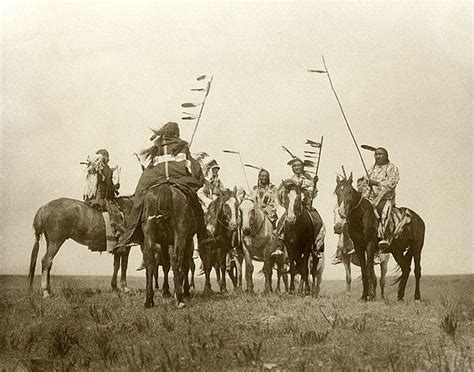 Atsina Warriors On Horseback By Underwood Archives Native American