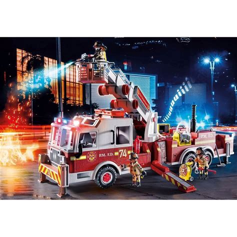 Playmobil Camion De Pompiers Avec Chelle City Action Les