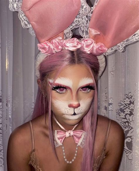 Leah Halton In Bunny Halloween Makeup Bunny Makeup White