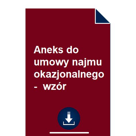 Aneks Do Umowy Najmu Okazjonalnego Wz R Pobierz