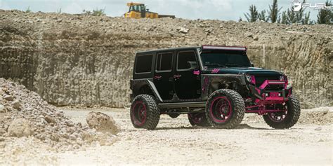 This Jeep Wrangler with Pink Fuel Wheels is Manly