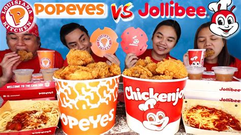 Sa Wakas Popeyes Vs Jollibee The Ultimate Fast Food Chicken And Spaghetti Battle Mukbang