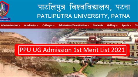 Patliputra University Ug 1st Merit List 2021 Ba Bsc Bcom Admission