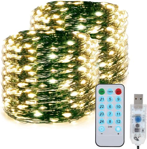 Guirlandes lumineuses pour sapin de Noël 2 paquet 15m 49Ft 150LED 12