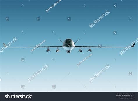 Military Combat Drone Uav On Duty Stock Illustration 2220601915 ...