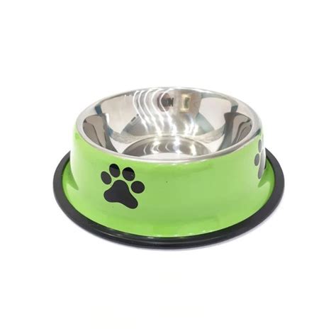 Металлическая миска с прорезиненным основанием для кошек и собак, 500 ...