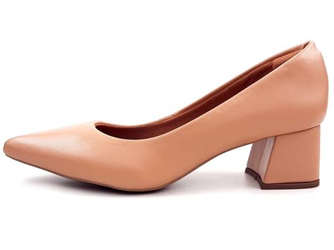 Scarpin Cs Nude Salto Bloco 5cm CECI Calçados Atacado de Calçados