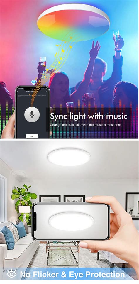 Lampa Sufitowa Tuya 24w Smart Zigbee Inteligentne Oświetlenie Dla Domu