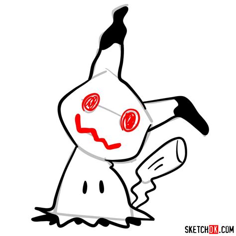 How to Draw Mimikyu, a Pokémon that camouflages as Pikachu