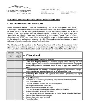 Fillable Online Co Summit Co Conditional Use Permits Class