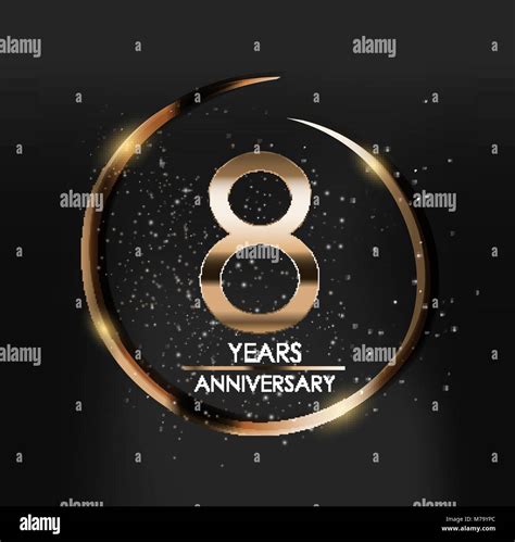 Template Logo 8 Years Anniversary Vector Illustration Stock Vector