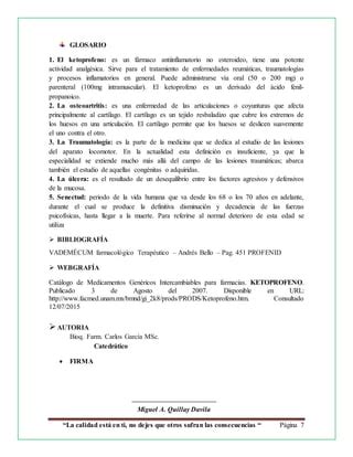 Práctica n 6 dosificación de ketoprofeno PDF