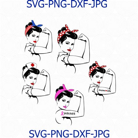 Rosie Svg Rosie Survivor Svg Rosie The Riveter Svg Rosie Inspire