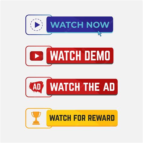 Premium Vector | Watch now watch demo watch the ad and watch for reward ...