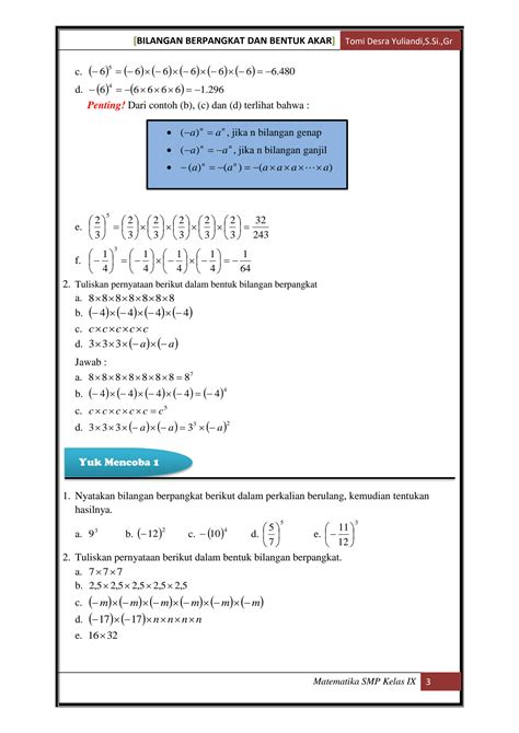 Solution Materi Bab Bilangan Berpangkat Dan Bentuk Akar Studypool