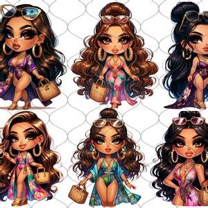 Chibi Latina Summer Look Png Chibi Dolls Png Chibi Girl Png Latina Woman Png Latina