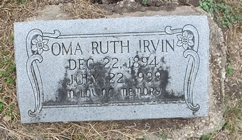 Oma Ruth Irvin 1894 1999 Find A Grave Memorial