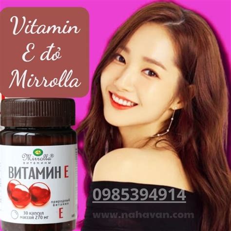 Vitamin E Đỏ Của Nga Mirrolla 270mg Chính Hãng Hộp 30 Viên