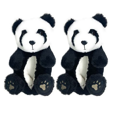 Oooh Geez Womens Funny Fluffy House Slippers, Panda Hugs, Cute Shoes