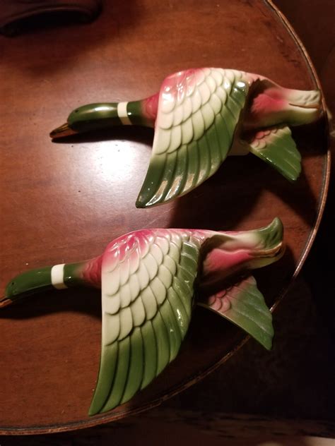 Vintage Ceramic Flying Ducks Wall Pockets 1960 Etsy