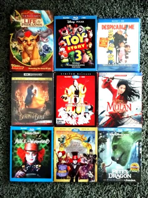 DISNEY BLU-RAY DVD 9 MOVIES LOT SEALED Alice Beauty Beast 101 ...