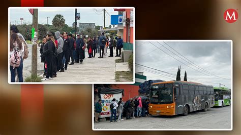 Usuarios hacen largas filas y esperan 2 horas por camiones en Juárez