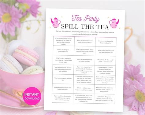 Tea Party Games Printable, Tea Party Activities, Ladies Tea Party Games ...