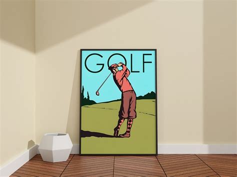 Golf Wall Art / Golf Art Landscape Painting / Vintage Golf Wall Decor ...