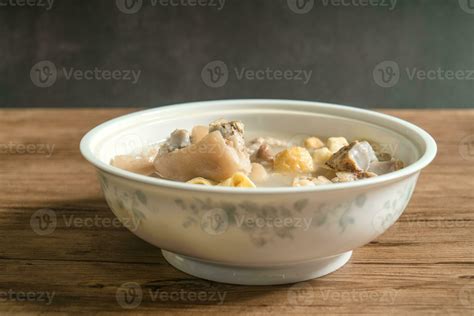 Trotter Soup With Wooden Background 27878586 Stock Photo At Vecteezy