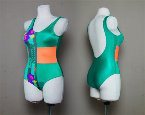 Vintage SPORT Swimsuit 1980s Bikini Onepiece Bathing Gem