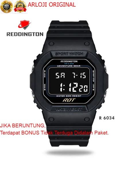 ORIGINAL Reddington Jam Tangan Sport Pria Rubber Strap Digital