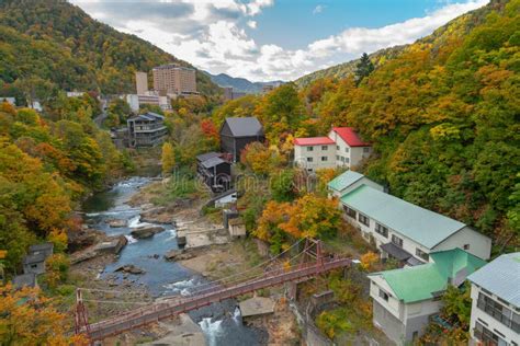 Jozankei Hot Spring Onsen Over Mountain during Autumn Season Hokkaido ...