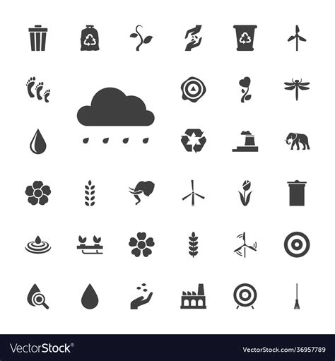 Environment icons Royalty Free Vector Image - VectorStock