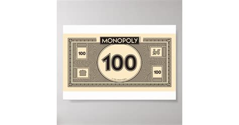 Monopoly 100 Dollar Bill Poster