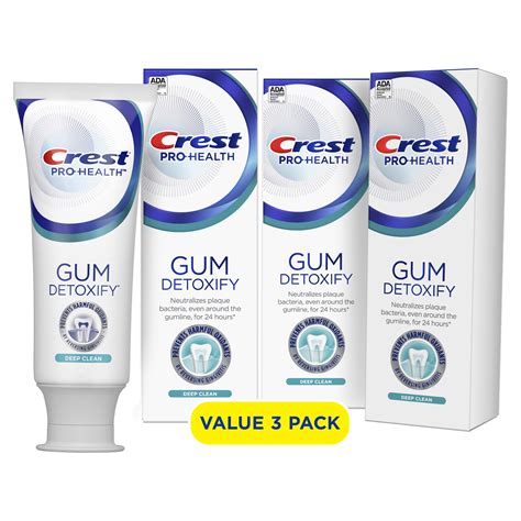 Crest Pro Health Anti Plaque Enamel Gum Detoxify Toothpaste Deep Clean 3 7 Oz 3 Pack