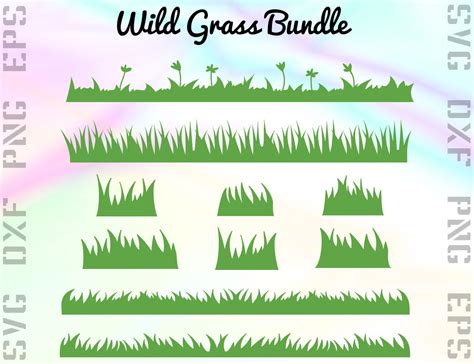 Wild Grass Svg Files Grass Dxf Files Grass Clipart Grass Etsy