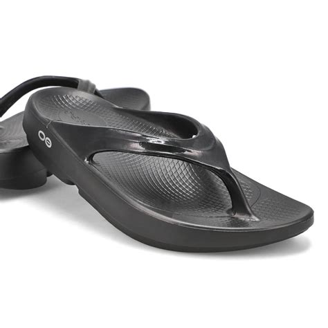 Oofos Women S Oolala Luxe Sandal Black Latt Softmoc