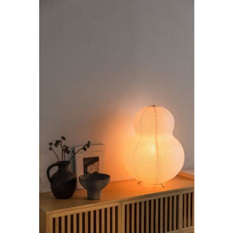 Lampadaire En Papier De Riz 63 Cm Marlier SKLUM Blanc