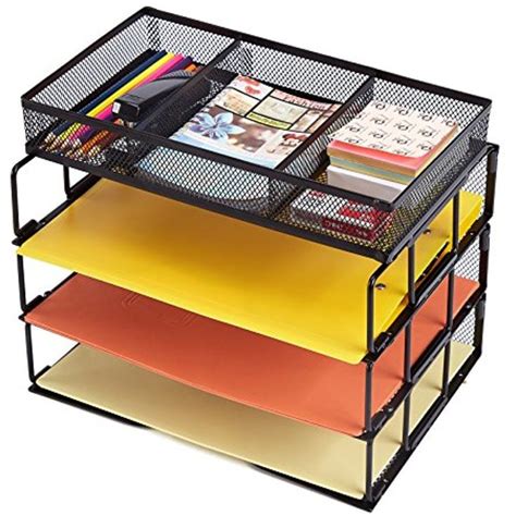 Meshist Paper Letter Tray Organizer 3 Tier Stackable Desk File